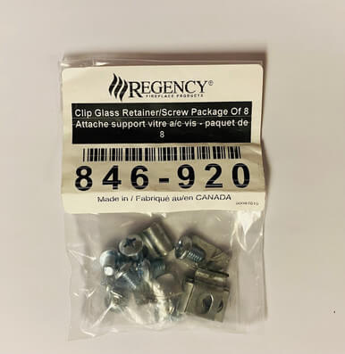 Regency Glass Retainer Clips & Screws for F/R/S Series (846-920)