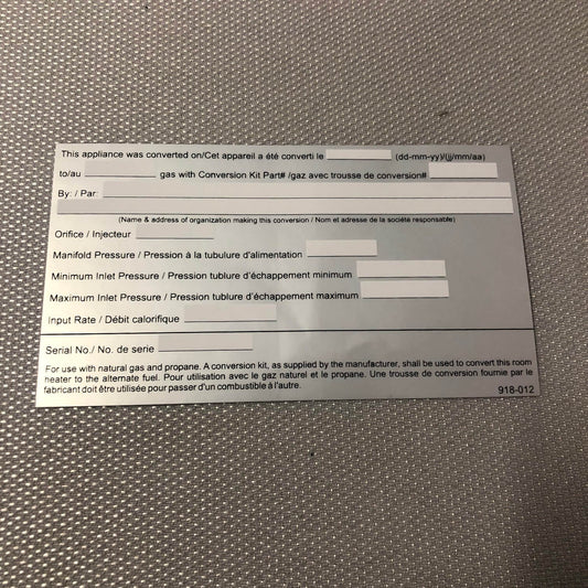 Regency Conversion Label- LP (918-012)