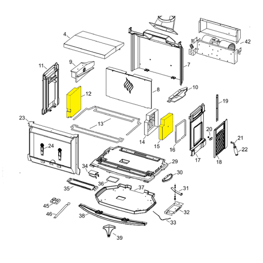 Regency Hampton H300 Vermiculite Brick - Left Side & Right Side (220-032/220-041) - Both Left and Right Side