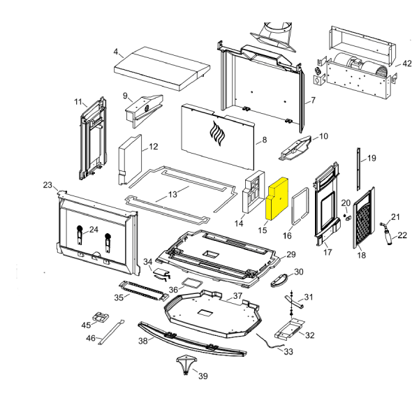 Regency Hampton H300 Vermiculite Brick - Left Side & Right Side (220-032/220-041) - 220-041 Right Side Vermiculite