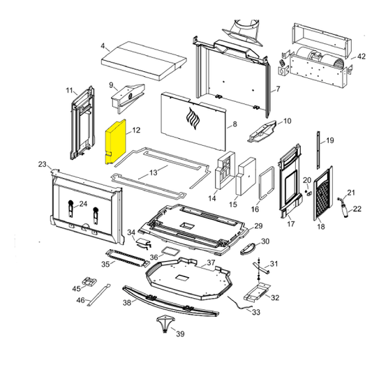 Regency Hampton H300 Vermiculite Brick - Left Side & Right Side (220-032/220-041) - 220-032 Left Side Vermiculite