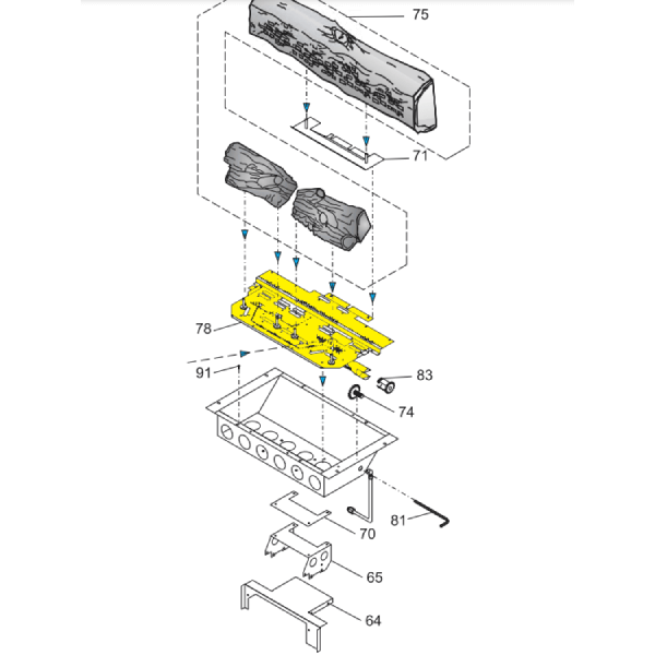 Regency Gas Fireplace Insert Burner (651-580)