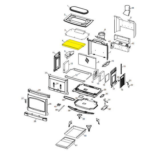 Regency Hampton H300 Top Baffle Brick Assembly (220-514 / 220514)