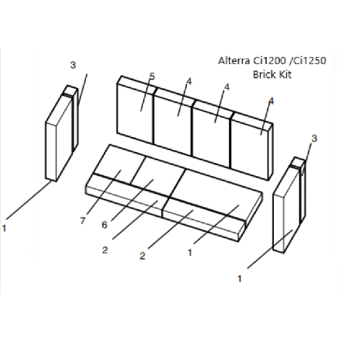 Regency Alterra Insert CI1200 / CI1250 Brick Kit Replacement (156-960)