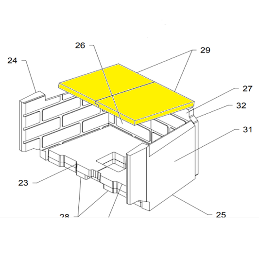 Regency FP90 Wood Fireplcae Top Baffle Brick (001-955)