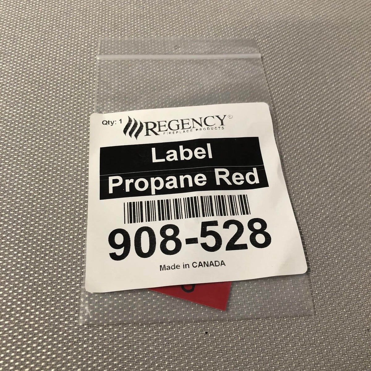 Propane Sample Label Regency Red Propane Label - LP (908-528) – Regency Fireplace Parts